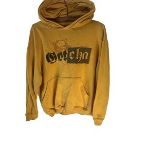 Vintage‎ 90s Gotcha Hoodie Men Women L Hoodie Yellow Surfing Skateboard Graphic